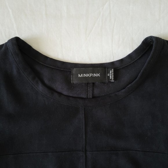 Mink Pink black faux suede t-shirt dress - Picture 3 of 6